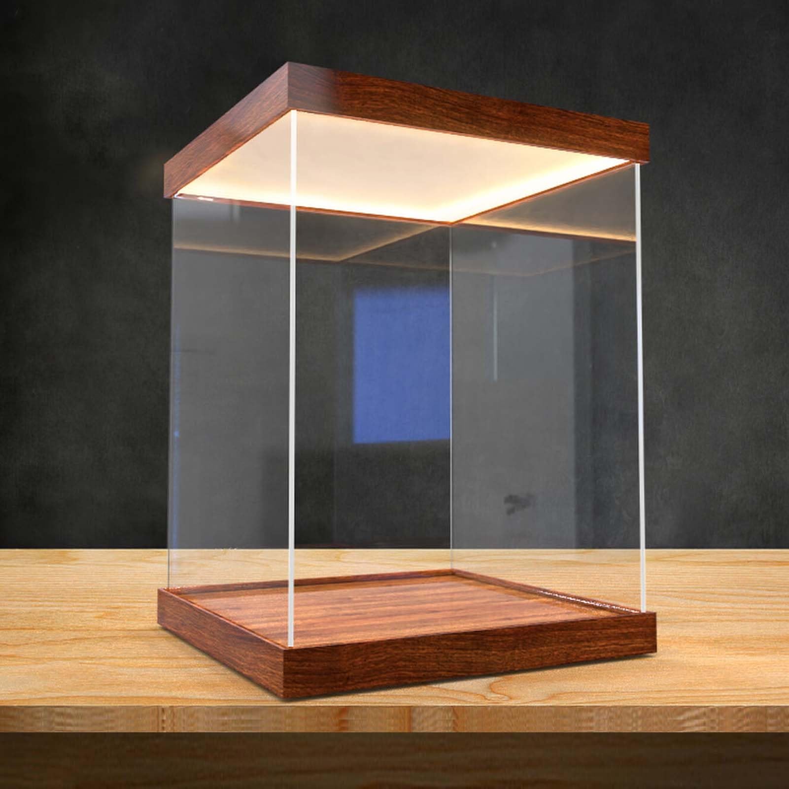 Amazon | コレクションケース アクリル 30mm木製ベース付き照明付き